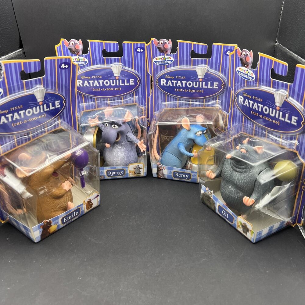 2006 Disney Pixar Ratatouille Toys Django Remy Emile Git NIB HTF Complete Set